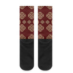 Celtic Knot Symbol Pattern Print Crew Socks