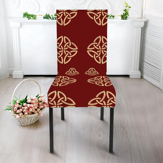 Celtic Knot Symbol Pattern Print Dining Chair Slipcover