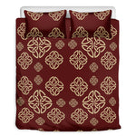 Celtic Knot Symbol Pattern Print Duvet Cover Bedding Set
