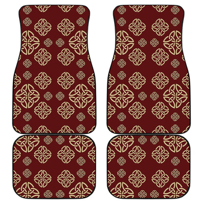 Celtic Knot Symbol Pattern Print Front and Back Car Floor Mats