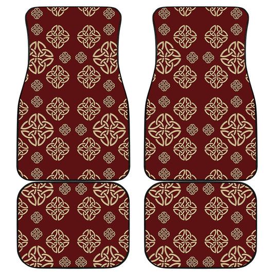 Celtic Knot Symbol Pattern Print Front and Back Car Floor Mats