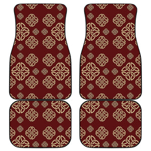 Celtic Knot Symbol Pattern Print Front and Back Car Floor Mats