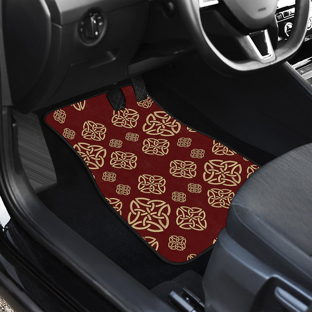 Celtic Knot Symbol Pattern Print Front and Back Car Floor Mats