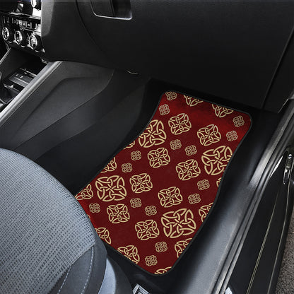 Celtic Knot Symbol Pattern Print Front and Back Car Floor Mats