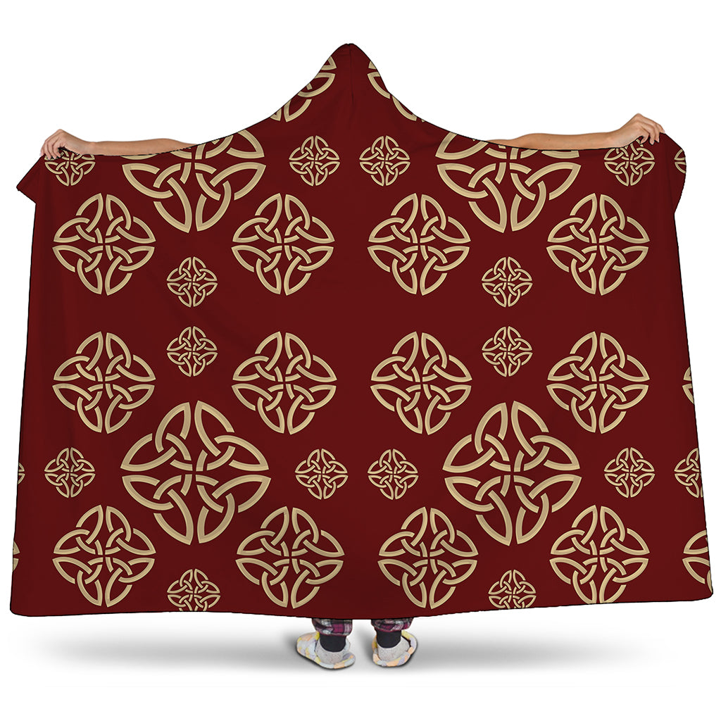 Celtic Knot Symbol Pattern Print Hooded Blanket