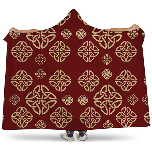Celtic Knot Symbol Pattern Print Hooded Blanket