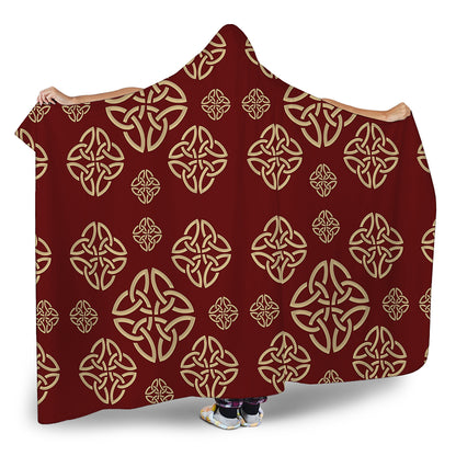 Celtic Knot Symbol Pattern Print Hooded Blanket