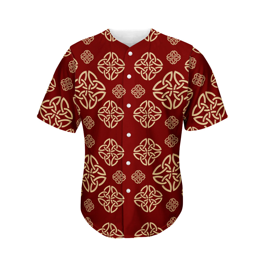 Celtic Knot Symbol Pattern Print Men's Baseball Jersey