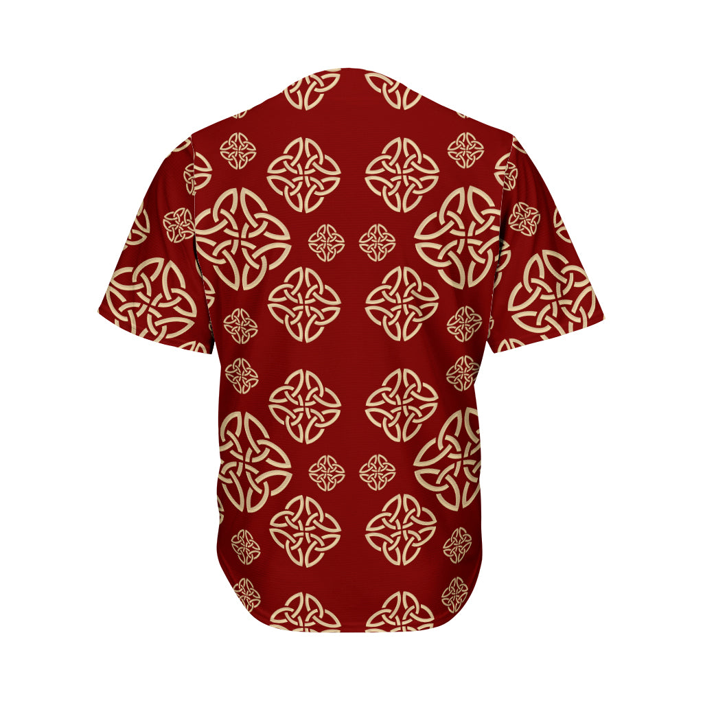 Celtic Knot Symbol Pattern Print Men's Baseball Jersey