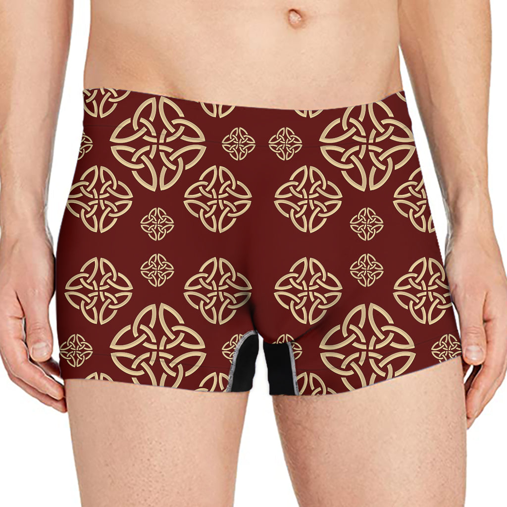 Celtic Knot Symbol Pattern Print Men's Boxer Briefs