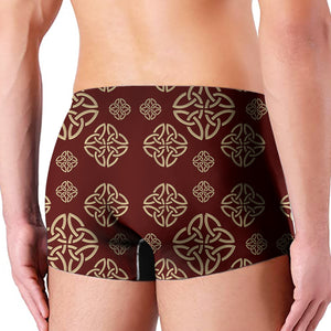 Celtic Knot Symbol Pattern Print Men's Boxer Briefs