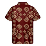 Celtic Knot Symbol Pattern Print Men's Short Sleeve Shirt