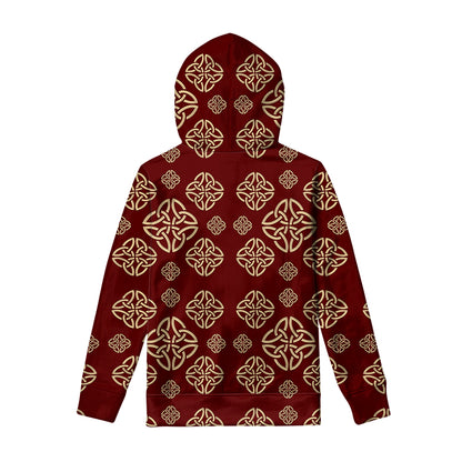 Celtic Knot Symbol Pattern Print Pullover Hoodie