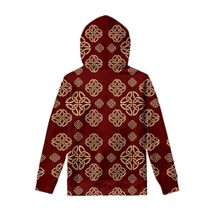 Celtic Knot Symbol Pattern Print Pullover Hoodie