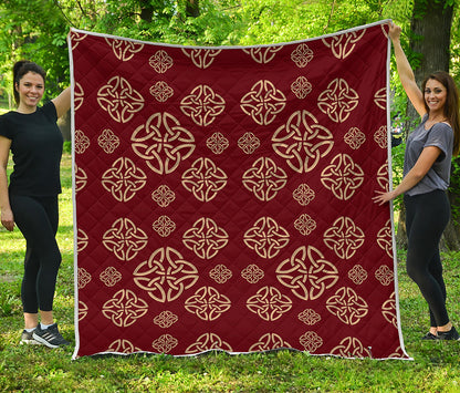 Celtic Knot Symbol Pattern Print Quilt