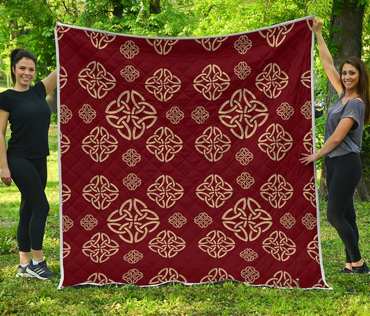 Celtic Knot Symbol Pattern Print Quilt