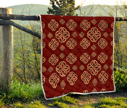 Celtic Knot Symbol Pattern Print Quilt