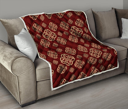 Celtic Knot Symbol Pattern Print Quilt