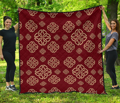 Celtic Knot Symbol Pattern Print Quilt