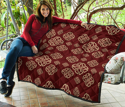 Celtic Knot Symbol Pattern Print Quilt