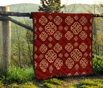 Celtic Knot Symbol Pattern Print Quilt