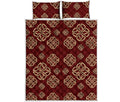 Celtic Knot Symbol Pattern Print Quilt Bed Set
