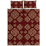 Celtic Knot Symbol Pattern Print Quilt Bed Set