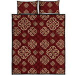 Celtic Knot Symbol Pattern Print Quilt Bed Set