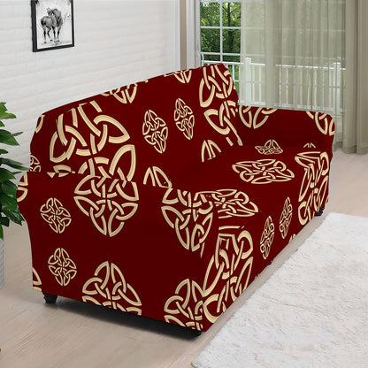 Celtic Knot Symbol Pattern Print Sofa Cover