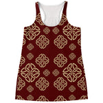 Celtic Knot Symbol Pattern Print Women's Racerback Tank Top