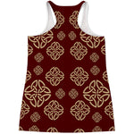 Celtic Knot Symbol Pattern Print Women's Racerback Tank Top