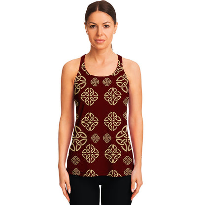 Celtic Knot Symbol Pattern Print Women's Racerback Tank Top