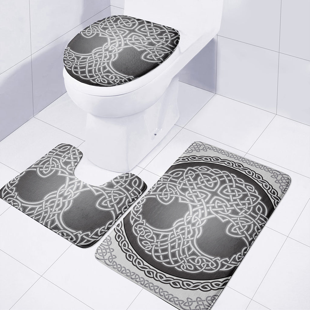 Celtic Knot Tree Of Life Print 3 Piece Bath Mat Set