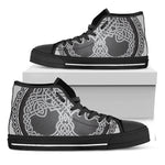 Celtic Knot Tree Of Life Print Black High Top Shoes