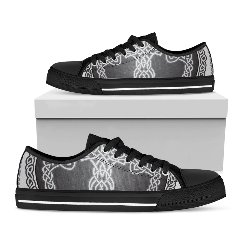 Celtic Knot Tree Of Life Print Black Low Top Shoes 