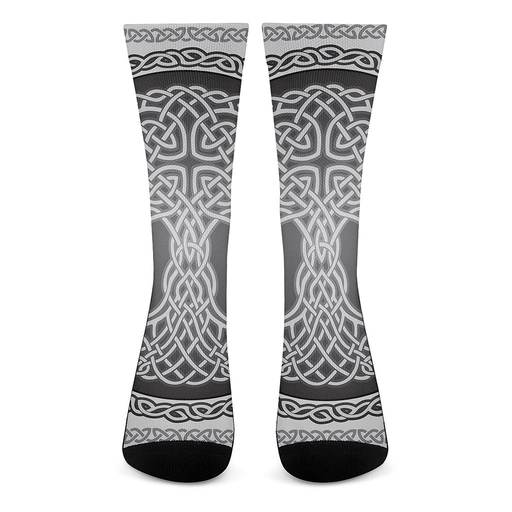 Celtic Knot Tree Of Life Print Crew Socks