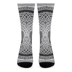 Celtic Knot Tree Of Life Print Crew Socks