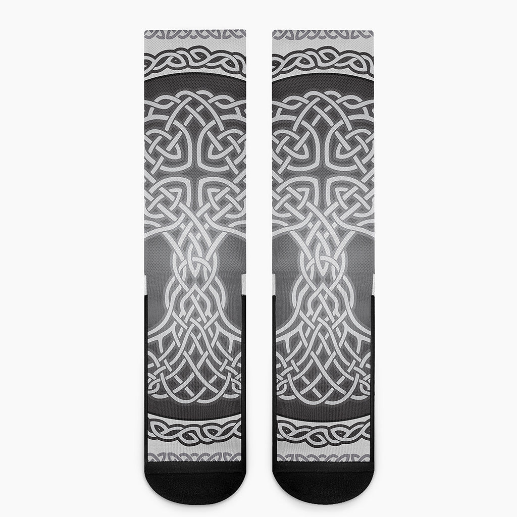 Celtic Knot Tree Of Life Print Crew Socks