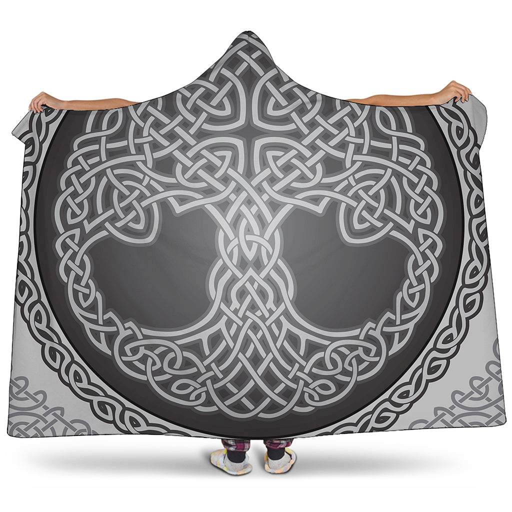 Celtic Knot Tree Of Life Print Hooded Blanket