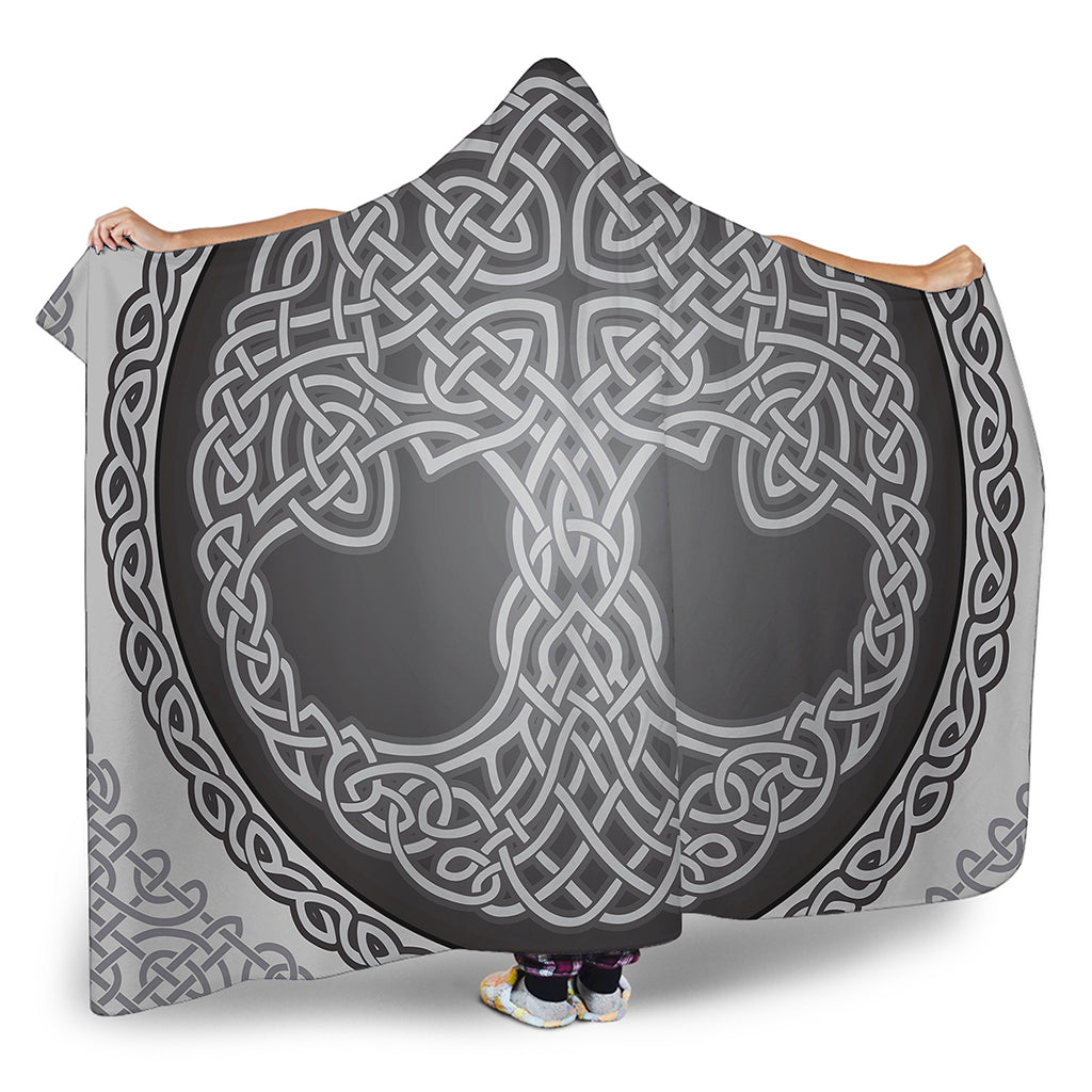 Celtic Knot Tree Of Life Print Hooded Blanket