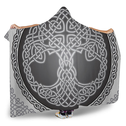 Celtic Knot Tree Of Life Print Hooded Blanket