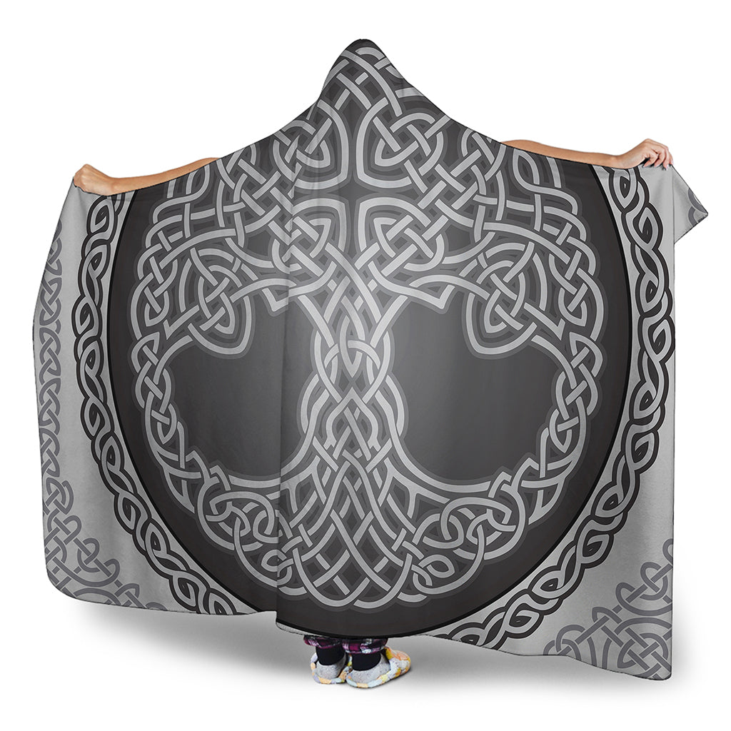 Celtic Knot Tree Of Life Print Hooded Blanket