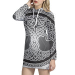 Celtic Knot Tree Of Life Print Pullover Hoodie Dress