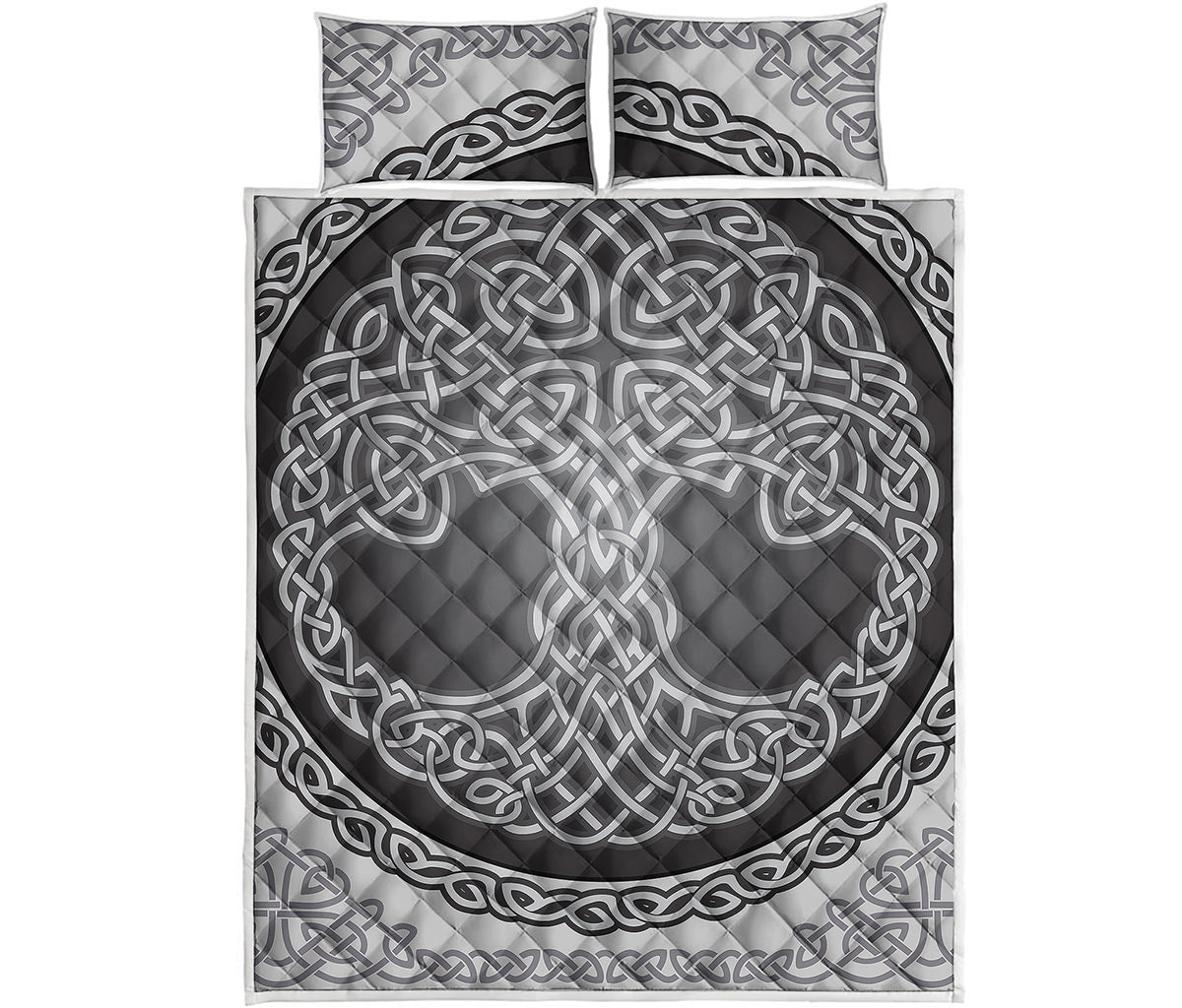 Celtic Knot Tree Of Life Print Quilt Bed Set