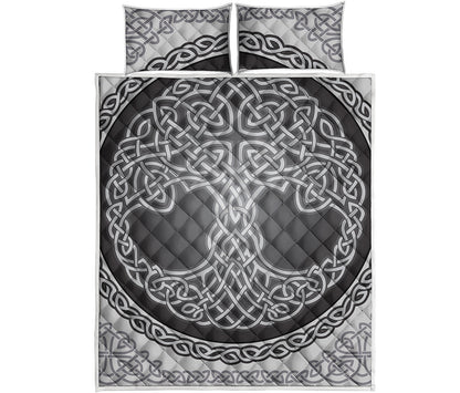 Celtic Knot Tree Of Life Print Quilt Bed Set