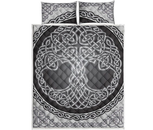 Celtic Knot Tree Of Life Print Quilt Bed Set