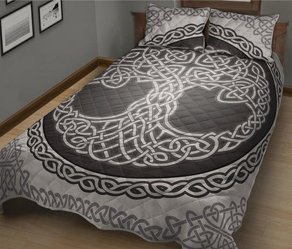 Celtic Knot Tree Of Life Print Quilt Bed Set