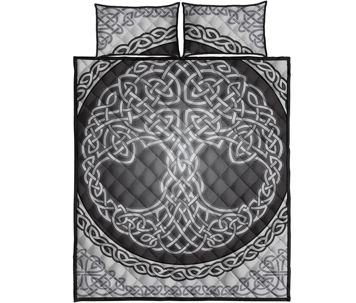 Celtic Knot Tree Of Life Print Quilt Bed Set