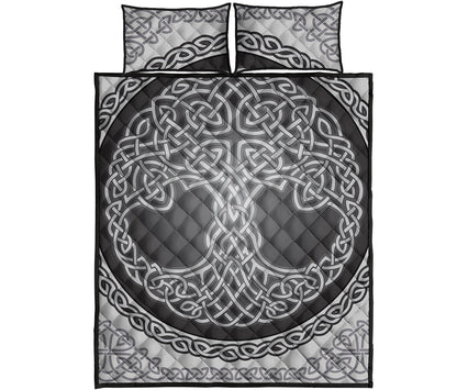 Celtic Knot Tree Of Life Print Quilt Bed Set