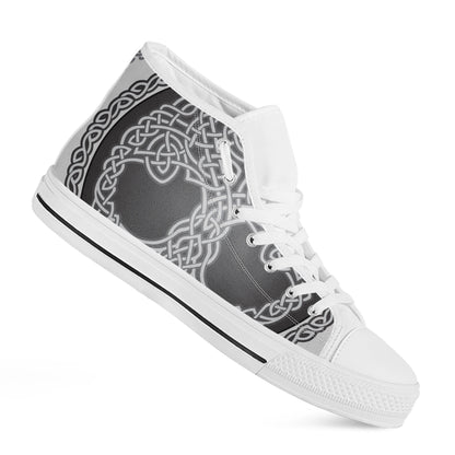 Celtic Knot Tree Of Life Print White High Top Shoes